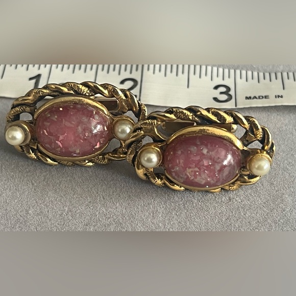 RARE art deco antique vintage cuff links Opal Pearl Gold - Picture 6 of 12